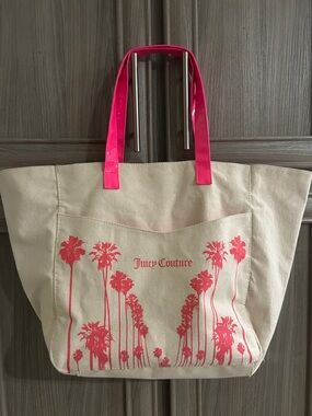 Juicy Couture Canvas Palm Trees Beach Tote Bag 🌴